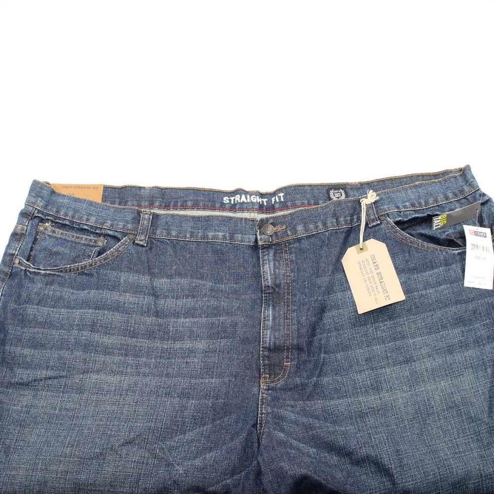 CHAPS Ralph Lauren Men's 50 X 30 Straight Fit Blue Jeans Denim Medium Wash - Picture 6 of 16